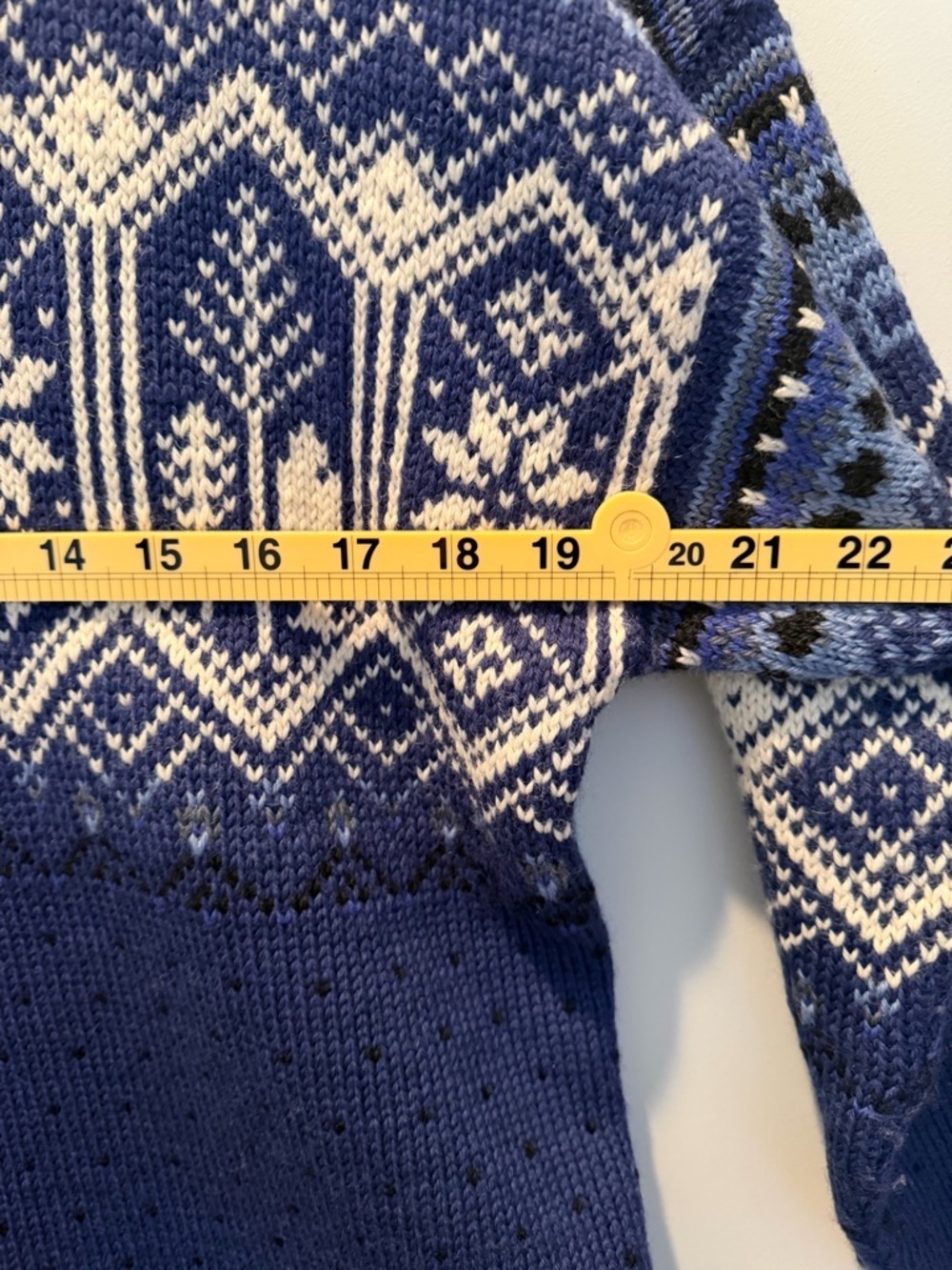 Dale of Norway Blue and White Nordic Half-Zip Pullover Pure Wool Size Small - Picture 5 of 6